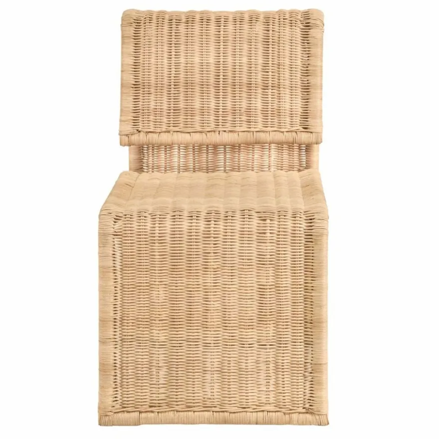 Casa Padrino Luxus Rattan Esszimmer Stuhl Naturfarben H. 82 cm - Luxus Möbel