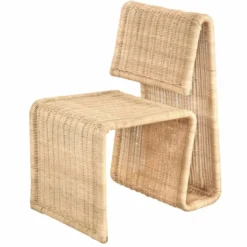 Casa Padrino Luxus Rattan Esszimmer Stuhl Naturfarben H. 82 cm - Luxus Möbel