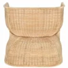 Casa Padrino Luxus Rattan Lounge Sessel mit Kissen Naturfarben / Weiß - Rattan Möbel