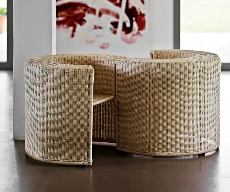 Casa Padrino Luxus Rattan Sessel Naturfarben - Made in Italy