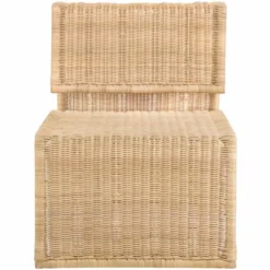 Casa Padrino Luxus Rattan Sessel Naturfarben - Rattan Wohnzimmer Möbel