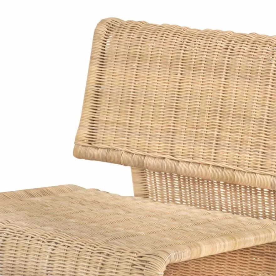 Casa Padrino Luxus Rattan Sessel Naturfarben - Rattan Wohnzimmer Möbel
