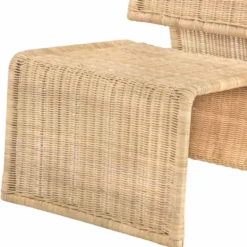 Casa Padrino Luxus Rattan Sessel Naturfarben - Rattan Wohnzimmer Möbel