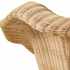 Casa Padrino Luxus Rattan Sessel Naturfarben / Creme - Rattan Wohnzimmer Möbel