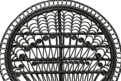 Casa Padrino Luxus Rattan Sessel Schwarz 114 x 80 x H. 150 cm - Vintage Möbel