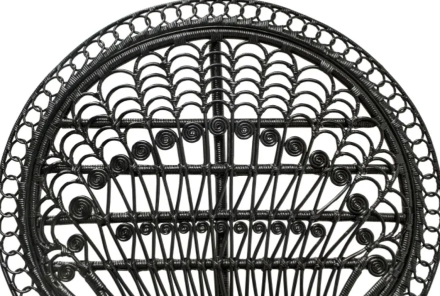 Casa Padrino Luxus Rattan Sessel Schwarz 114 x 80 x H. 150 cm - Vintage Möbel
