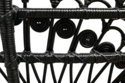 Casa Padrino Luxus Rattan Sessel Schwarz 114 x 80 x H. 150 cm - Vintage Möbel