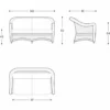 Casa Padrino Luxus Rattan Sofa Honigfarben / Weiß / Blau 140 cm - Hotel Möbel - Rattan Möbel - Luxus Möbel