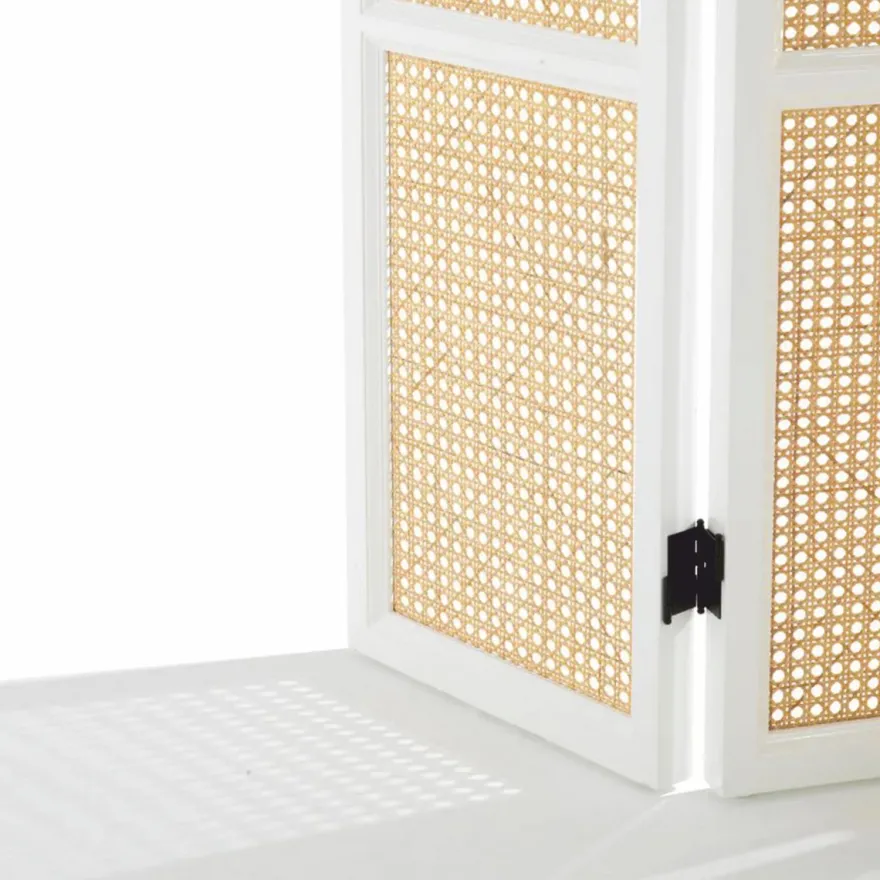 Casa Padrino Luxus Raumteiler Weiß / Naturfarben 163 x H. 225 cm - Luxus Interior