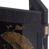 Casa Padrino Luxus Raumteiler Schwarz / Gold 220 x 3 x H. 182 cm - Faltbarer Massivholz Paravent im chinesischen Stil - Schlafzimmer Möbel - Hotel Möbel - Luxus Möbel