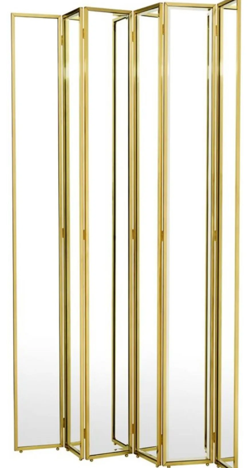 Casa Padrino Luxus Raumteiler mit Spiegelglas Gold 150 x H. 220 cm - Luxus Möbel
