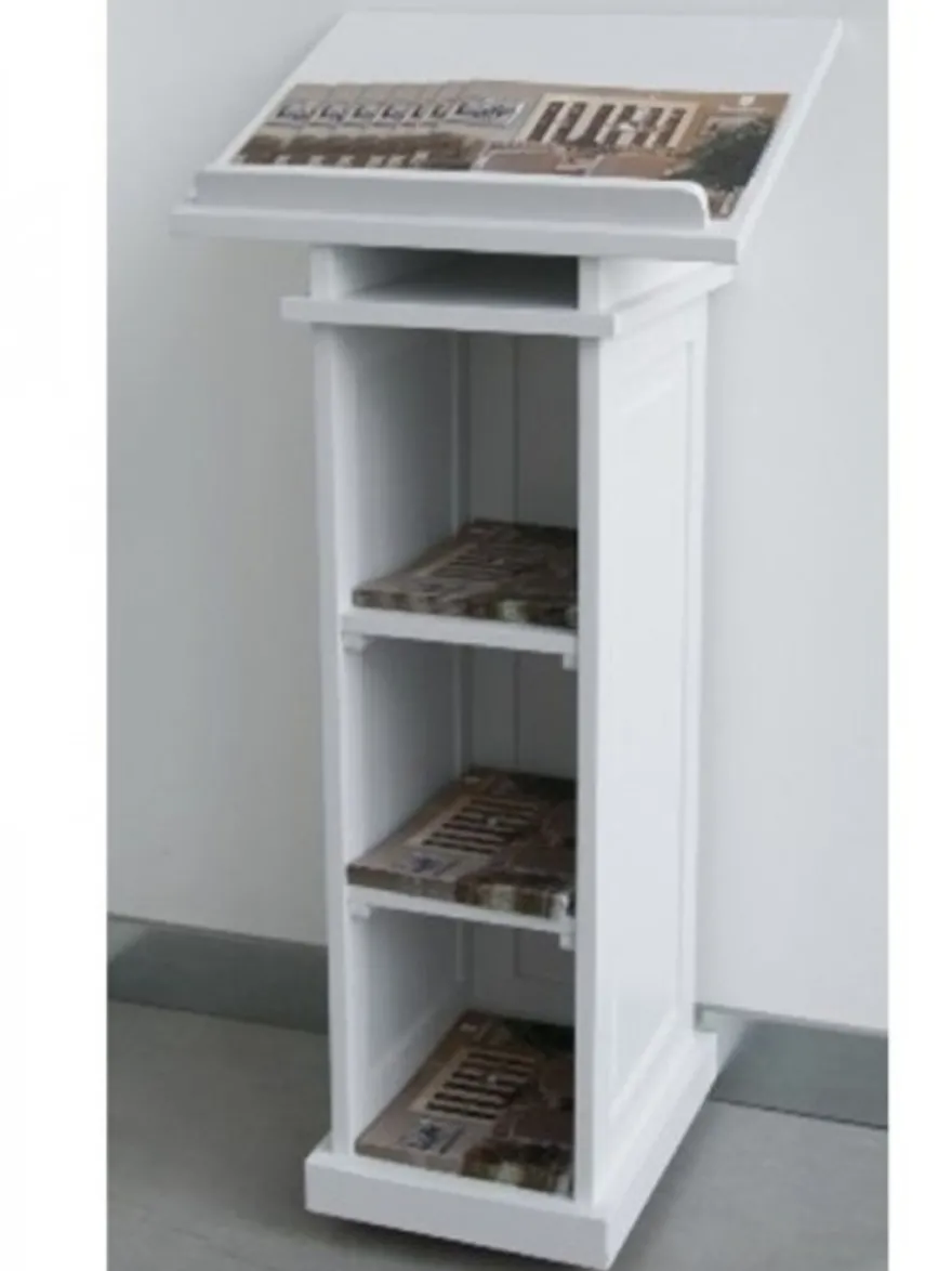 Casa Padrino Luxus Rednerpult Stehpult in Weiß - Höhe 112 cm - Elegantes Messe- und Gastronomie-Pult