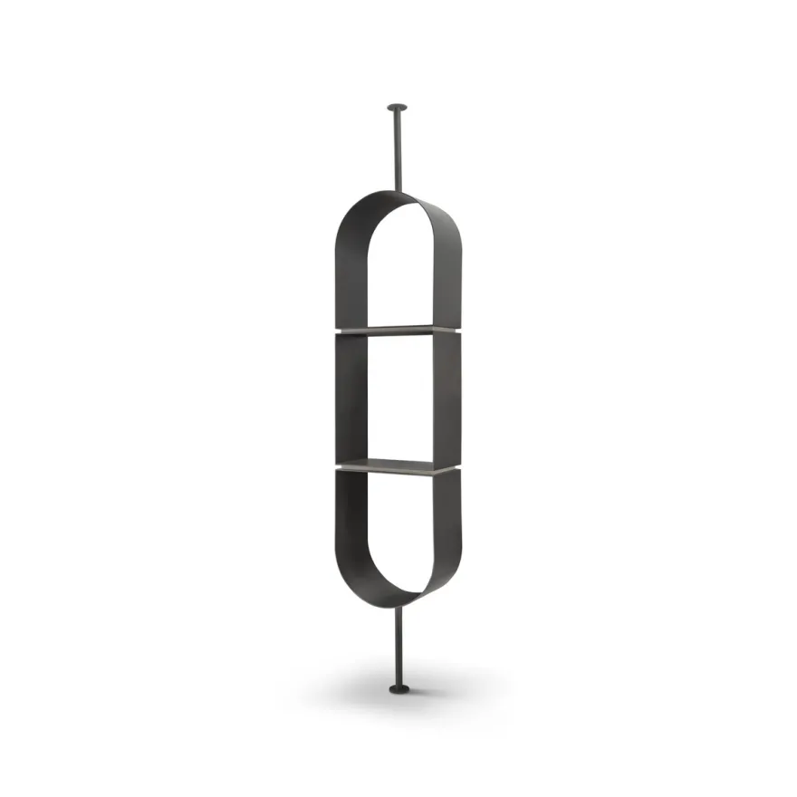 Casa Padrino Luxus Regal Grau 50 x 28 x H. cm - Regal mit Travertin - Moderne Wohnzimmer Möbel - Luxus Qualität