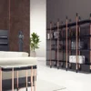 Casa Padrino Luxus Regalschrank Matt Schwarz / Kupfer 300 x 46 x H. 210 cm - Bücherschrank - Wohnzimmer Schrank - Büro Schrank - Wohnzimmer Möbel - Büro Möbel - Luxus Möbel