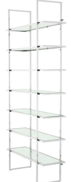 Casa Padrino Luxus Regalschrank Silber 120,5 x 40 x H. 253 cm - Luxus Möbel