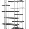 Casa Padrino Luxus Regalschrank Schwarz / Silber 166 x 45 x H. 222 cm - Wohnzimmerschrank - Luxus Möbel