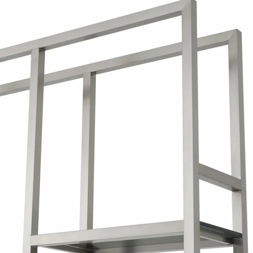 Casa Padrino Luxus Regalschrank mit Glasregalen Silber / Schwarz / Grau H. 240,5 cm - Luxus Möbel