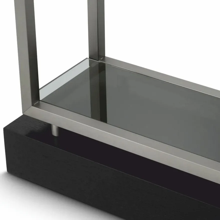 Casa Padrino Luxus Regalschrank mit Glasregalen Silber / Schwarz / Grau H. 240,5 cm - Luxus Möbel