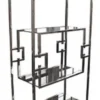 Casa Padrino Luxus Regalschrank Silber 85 x 40 x H. 200 cm - Edelstahl Schrank mit Glasregalen - Wohnzimmerschrank - Wohnzimmermöbel