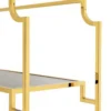 Casa Padrino Luxus Regal Schrank Edelstahl Gold mit Rauchglas B 90 x H 230 cm - Art Deco Design
