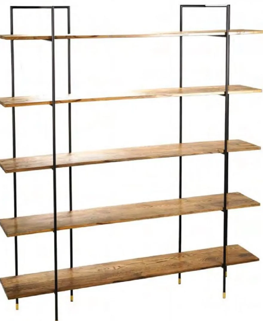 Casa Padrino Luxus Regalschrank Braun / Schwarz / Messingfarben 180 x 38,2 x H. 201,6 cm - Wohnzimmerschrank - Bücherschrank - Luxus Möbel