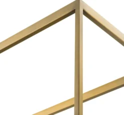 Casa Padrino Luxus Regalschrank Messing / Grau 95 x 40 x H. 225 cm - Edelstahl Schrank mit 5 Glasregalen - Büromöbel - Wohnzimmermöbel