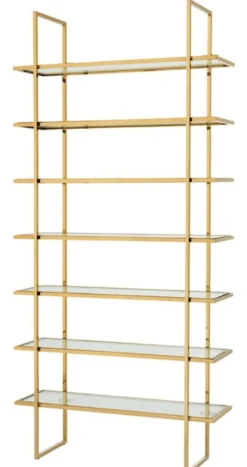 Casa Padrino Luxus Regalschrank Gold 120,5 x 40 x H. 253 cm - Luxus Möbel