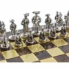 Casa Padrino Luxus Ritter Schach Set Bronze / Gold / Silber 44 x 44 cm - Mittelalterliches Schachspiel