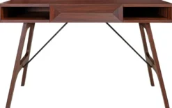 Casa Padrino Luxus Rosenholz Schreibtisch mit Schublade Braun 120 x 60 x H. 76 cm - Luxus Büromöbel