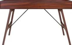 Casa Padrino Luxus Rosenholz Schreibtisch mit Schublade Braun 120 x 60 x H. 76 cm - Luxus Büromöbel