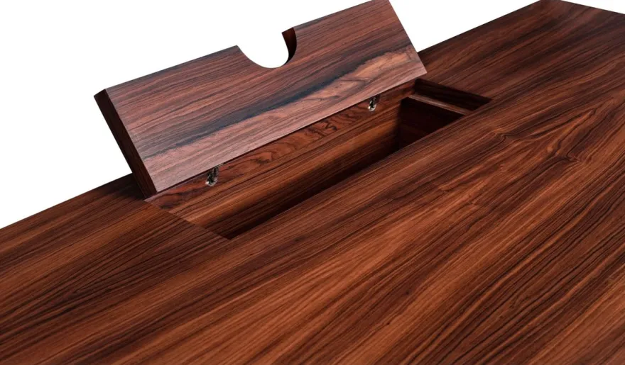 Casa Padrino Luxus Rosenholz Schreibtisch mit Schublade Braun 120 x 60 x H. 76 cm - Luxus Büromöbel
