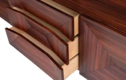 Casa Padrino Luxus Rosenholz Sideboard mit 2 Türen und 3 Schubladen Braun 200 x 50 x H. 90 cm - Luxus Qualität
