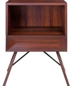 Casa Padrino Luxus Rosenholz Nachttisch mit Schublade Braun 50 x 40 x H. 70 cm - Schlafzimmermöbel