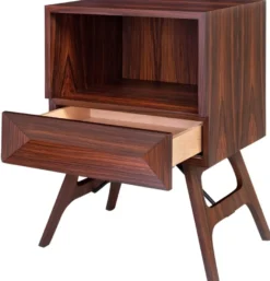 Casa Padrino Luxus Rosenholz Nachttisch mit Schublade Braun 50 x 40 x H. 70 cm - Schlafzimmermöbel