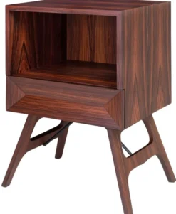 Casa Padrino Luxus Rosenholz Nachttisch mit Schublade Braun 50 x 40 x H. 70 cm - Schlafzimmermöbel