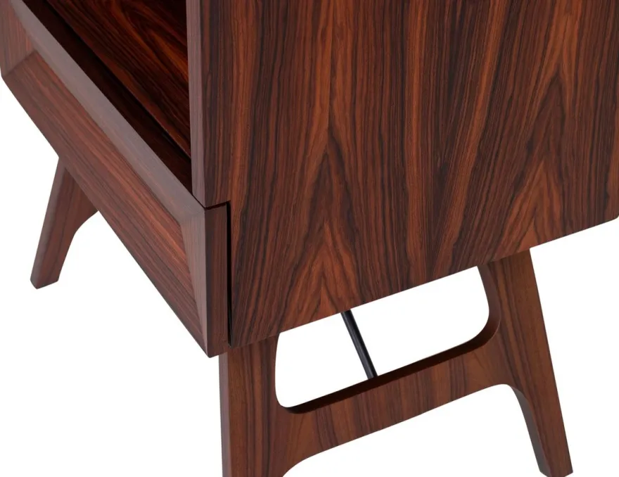 Casa Padrino Luxus Rosenholz Nachttisch mit Schublade Braun 50 x 40 x H. 70 cm - Schlafzimmermöbel