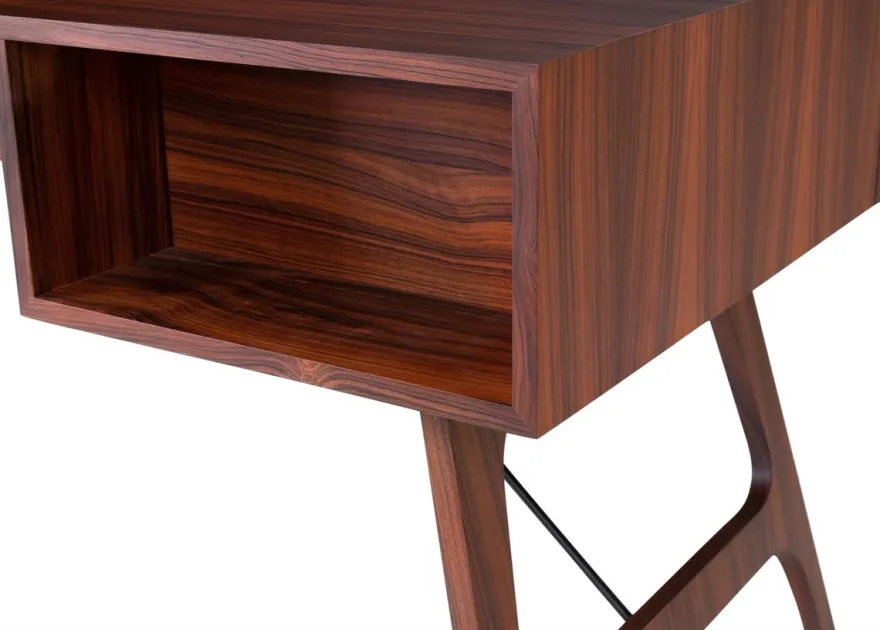 Casa Padrino Luxus Rosenholz Schreibtisch mit 2 Schubladen Braun 150 x 70 x H. 76 cm - Luxus Büromöbel