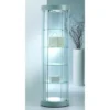 Casa Padrino Luxus Rund-Ladenvitrine Ø 71 cm H. 190 cm mit LED - Ladeneinrichtung - Boutique Möbel - Made in Italy