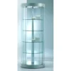 Casa Padrino Luxus Rund-Ladenvitrine Ø 71 cm H. 190 cm mit 4 LED-Spots mit Drehböden - Ladeneinrichtung - Boutique Möbel - Made in Italy