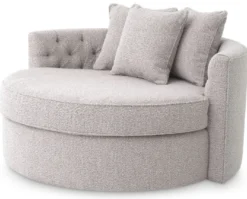 Casa Padrino Luxus Rundsofa Grau 157 x 148 x H. 90 cm - Modernes rundes Wohnzimmer Sofa mit 3 Kissen - Wohnzimmer Möbel - Luxus Möbel