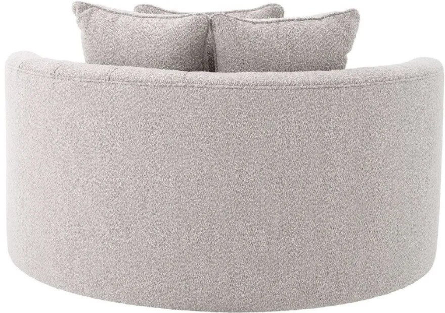 Casa Padrino Luxus Rundsofa Grau 157 x 148 x H. 90 cm - Modernes rundes Wohnzimmer Sofa mit 3 Kissen - Wohnzimmer Möbel - Luxus Möbel