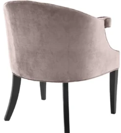 Casa Padrino Luxus Salon Samt Sessel Taupe / Schwarz 70 x 70 x H. 83 cm - Hotel Möbel
