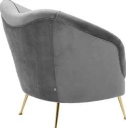Casa Padrino Luxus Salon Sessel Grau / Messing 85 x 77 x H. 80 cm - Luxus Kollektion