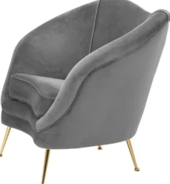 Casa Padrino Luxus Salon Sessel Grau / Messing 85 x 77 x H. 80 cm - Luxus Kollektion