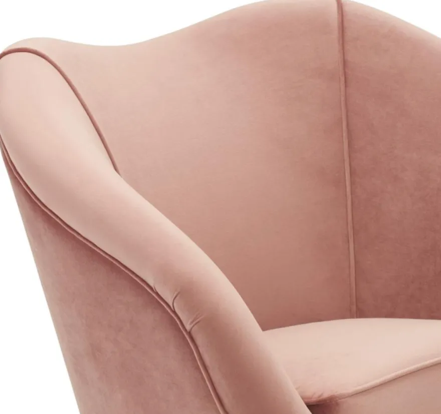 Casa Padrino Luxus Salon Sessel Rosa / Messing 85 x 77 x H. 80 cm - Luxus Kollektion