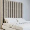 Casa Padrino Luxus Samt Bett-Kopfteil Beige 190 x 14 x H. 240 cm - Schlafzimmer Möbel - Hotel Möbel - Luxus Kollektion