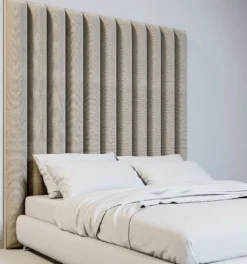 Casa Padrino Luxus Samt Bett-Kopfteil Beige 190 x 14 x H. 240 cm - Schlafzimmer Möbel - Hotel Möbel - Luxus Kollektion