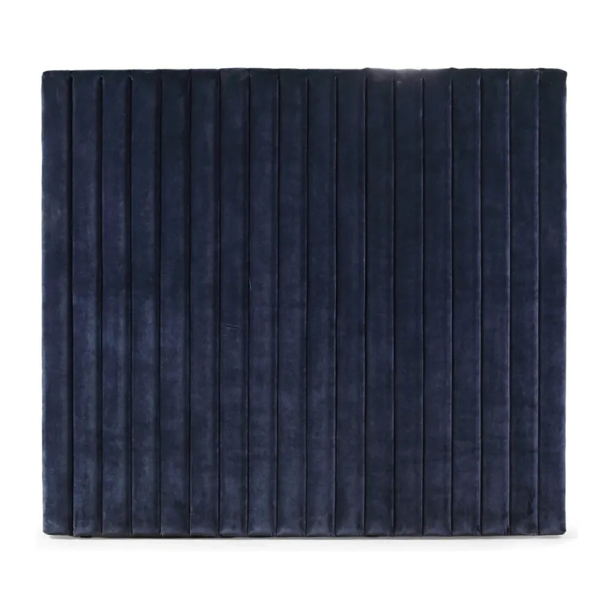Casa Padrino Luxus Samt Bett-Kopfteil Dunkelblau 200 x H. 140 cm - Luxus Hotel & Schlafzimmer Möbel