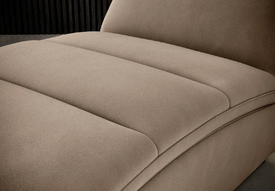 Casa Padrino Luxus Samt Chaiselongue mit Kopfkissen Hellbraun 170 cm