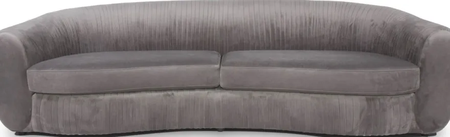 Casa Padrino Luxus Samt Couch Grau 250 x 101 x H. 74 cm - Elegantes Wohnzimmer Sofa - Luxus Möbel